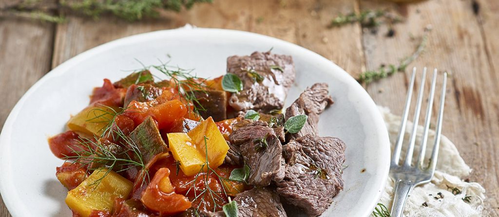 Recette ratatouille et son boeuf mariné